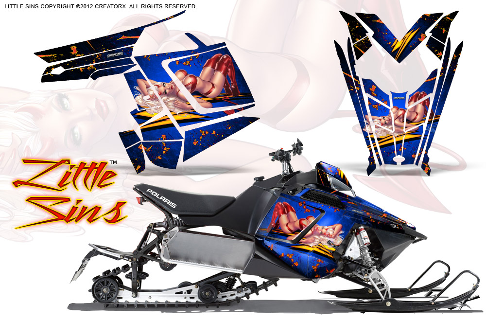 Polaris Rush Graphics Kit Little Sins Blue